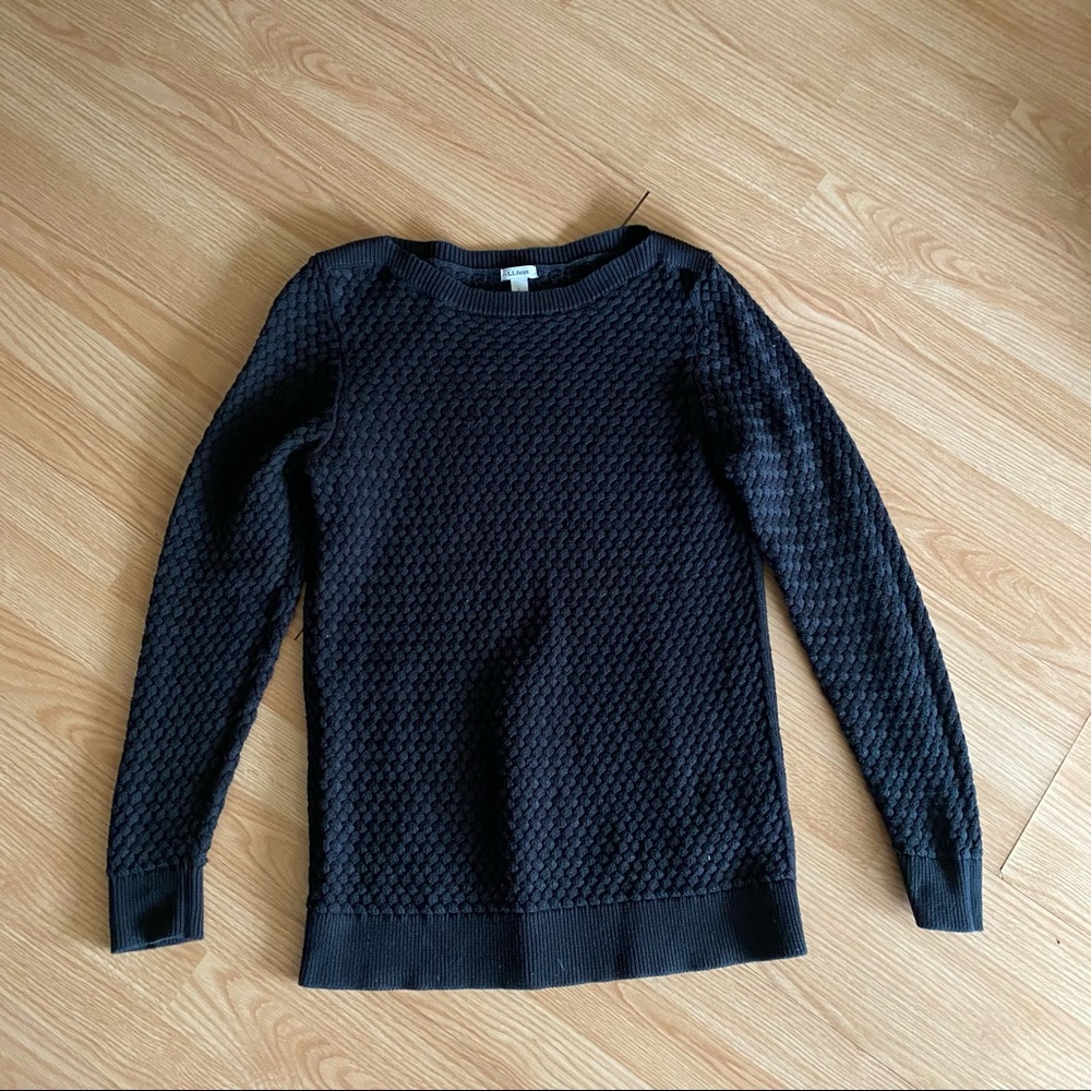 L.L. Bean Black Ballet Neck Sweater